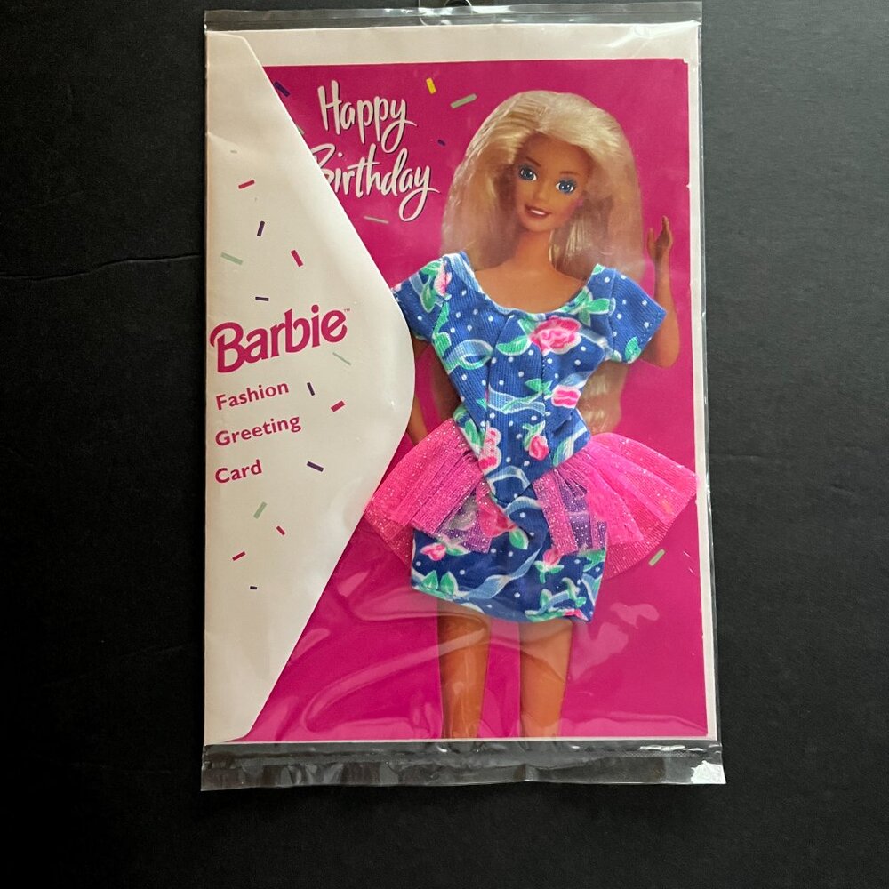 Collectible Barbie "Happy Birthday" Fashion Greeting Card. (1994 Mattel).